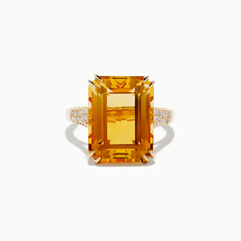 Shop Dazzling Jewelry At The Best Prices Sunset 14K Yellow Gold Citrine and Diamond Cocktail Ring Shop Dazzling Jewelry At The Best Prices Sunset 14K Yellow Gold Citrine and Diamond Cocktail Ring