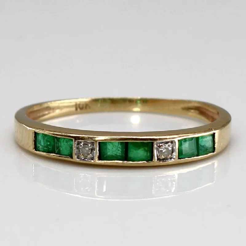 Modern Jewelry At Exclusive Discounts – Shop Today Emerald & Diamond Gold Band | 0.18ctw | 0.01ctw | SZ 6.25 | Modern Jewelry At Exclusive Discounts – Shop Today Emerald & Diamond Gold Band | 0.18ctw | 0.01ctw | SZ 6.25 |