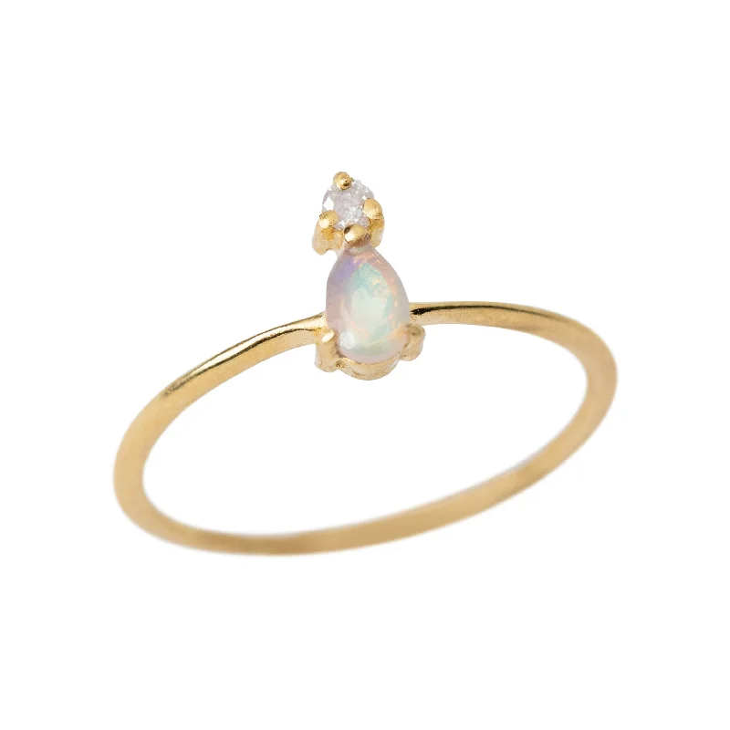 Shop Stylish Jewelry Now And Save Big Empress Ring in Opal and Diamond