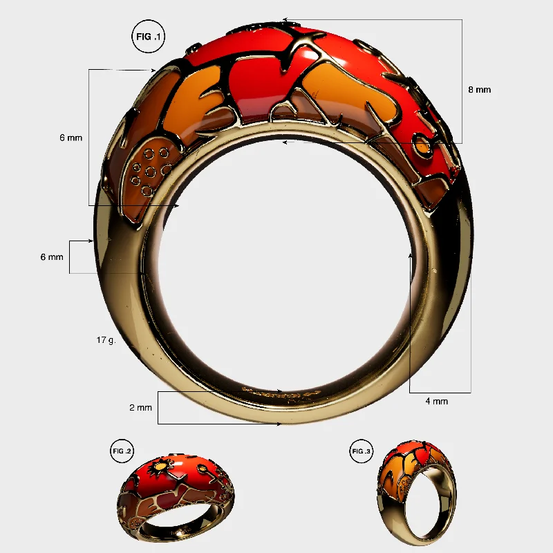 Exclusive Jewelry Offers – Shine For Less Flora on rocks Sun - Gold Ring