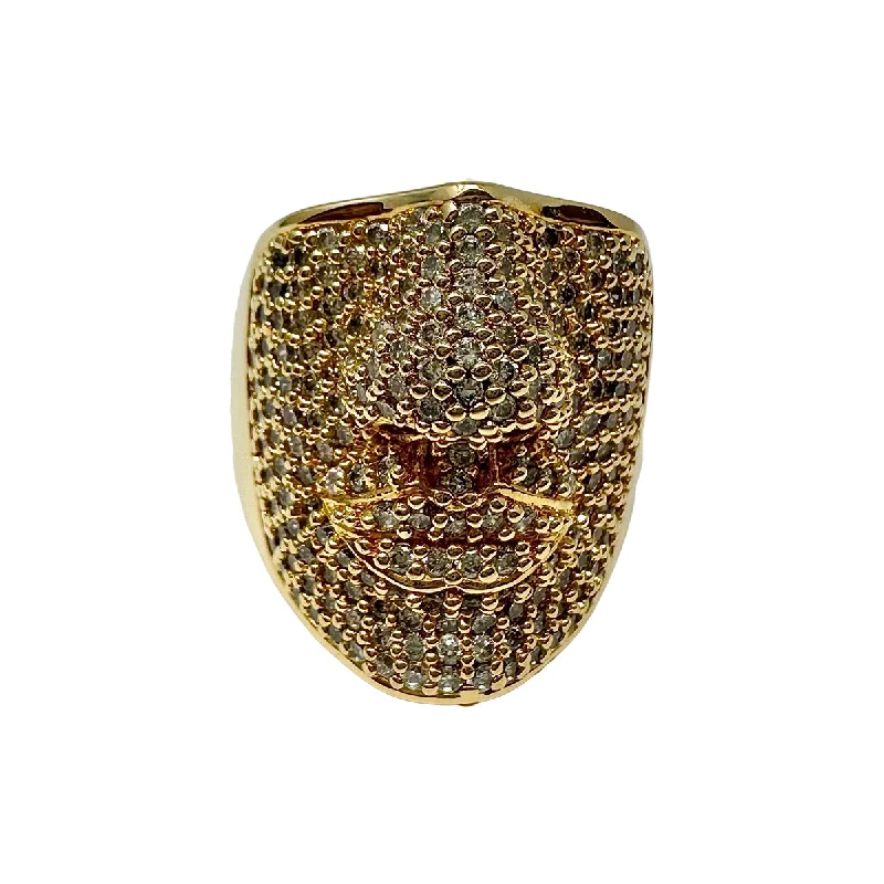 Grab Your Favorite Jewelry At The Lowest Prices Gold-plated "Face" Ring with CZ