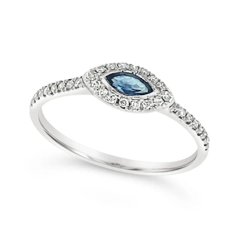 Shop Elegant Jewelry At Unbeatable Prices Marquise Sapphire and Diamond Halo Ring