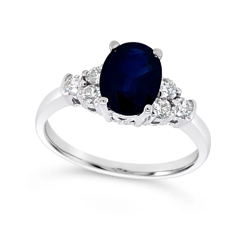 Grab Your Favorite Jewelry At The Lowest Prices Oval Sapphire and Diamond Ring