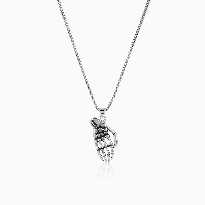 Best Jewelry Sale – Shop Exclusive Designs Now Oxidised Silver Skeletal Hand Pendant With Box Chain For Him Best Jewelry Sale – Shop Exclusive Designs Now Oxidised Silver Skeletal Hand Pendant With Box Chain For Him