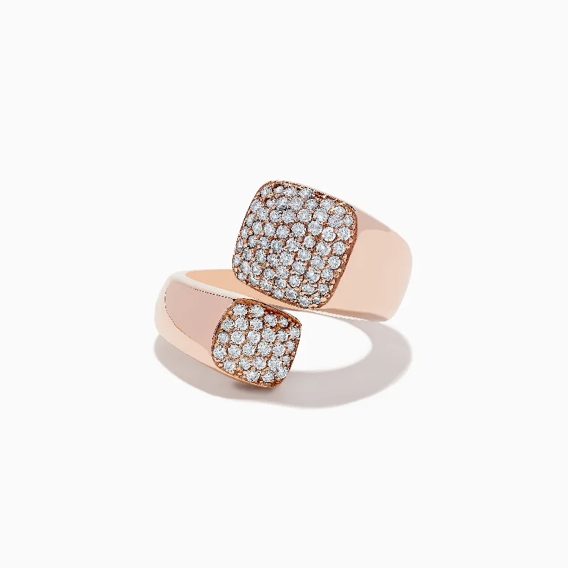 Holiday Jewelry Sale – Perfect Gifts At Great Prices Pave Rose 14K Rose Gold Diamond Bipass Ring
