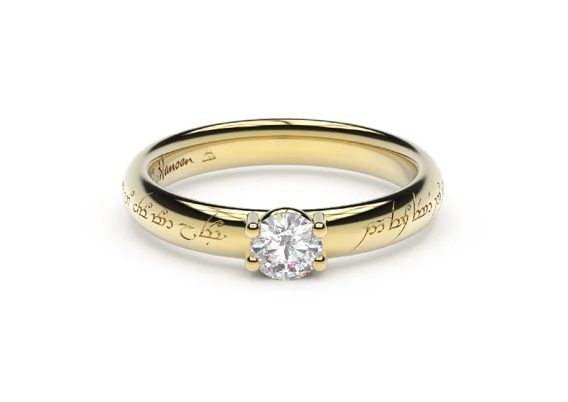 Luxury Jewelry At Unbeatable Discounts Contemporary Elvish Engagement Ring - Slim, Yellow Gold