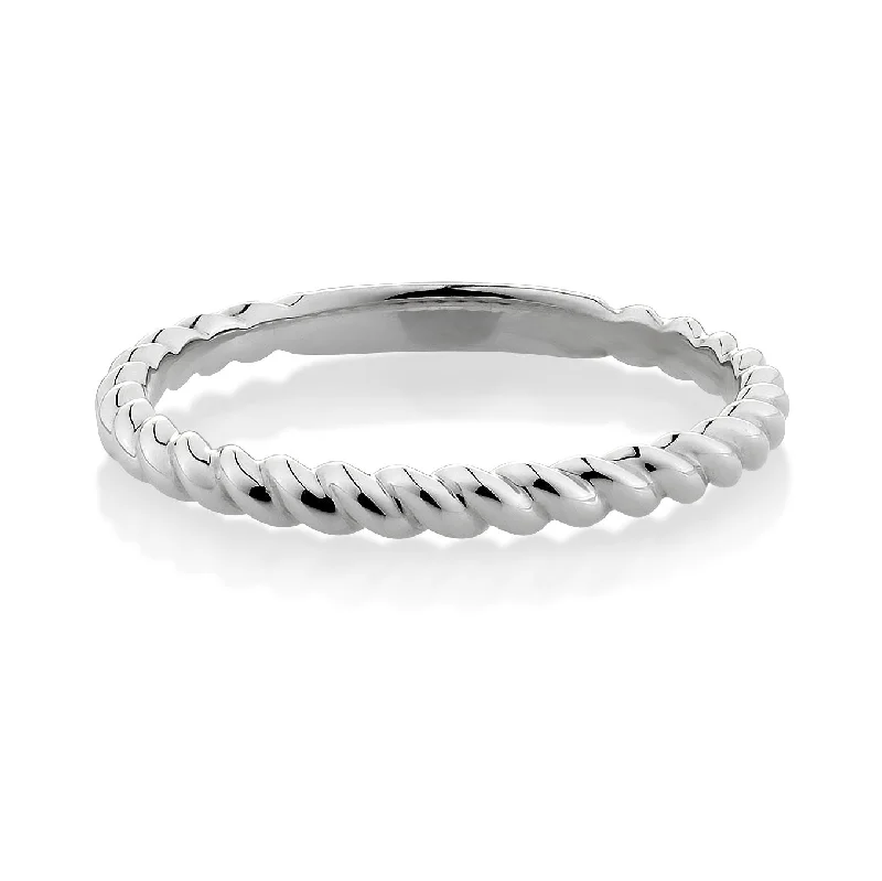 Unmissable Deals On Handmade Jewelry Collections Plain Twist Celebration band in 10ct White Gold Unmissable Deals On Handmade Jewelry Collections Plain Twist Celebration band in 10ct White Gold
