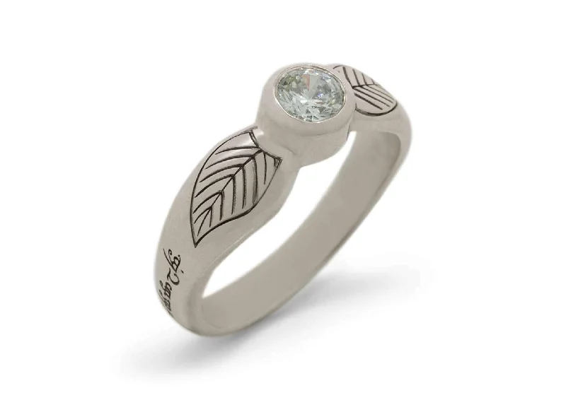 Unmissable Jewelry Clearance – Final Reductions Engraved Elven Ring, White Gold & Platinum