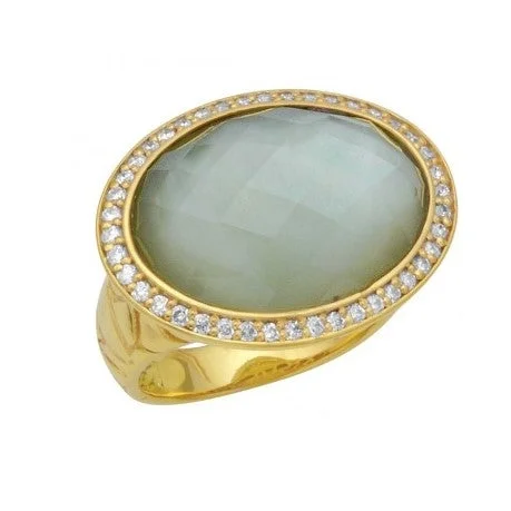 Labradorite and Diamond Ring