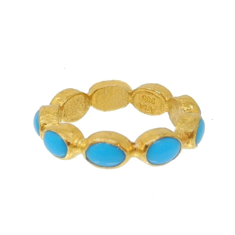 Discounted Jewelry For A Glamorous Look 24K Turquoise Eternity Ring
