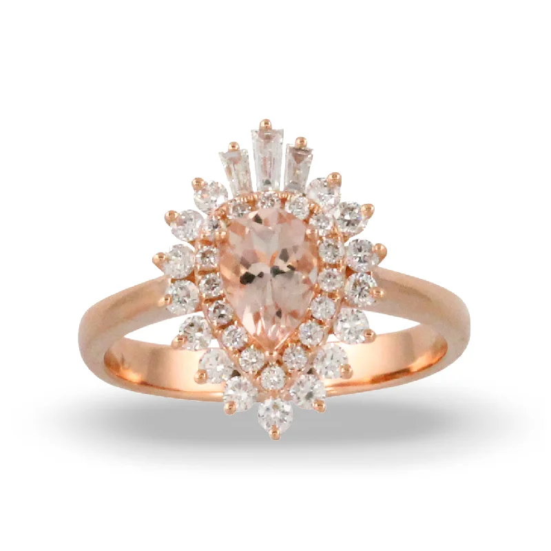 High-Quality Gemstone Jewelry For Special Occasions Morganite and Diamond Ring