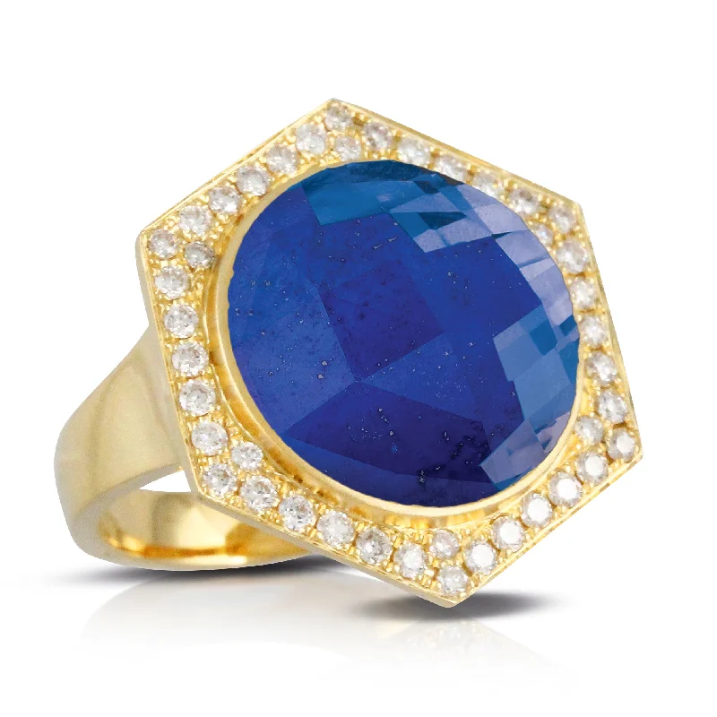 Huge Savings On Premium Jewelry Styles Lapis and Diamond Ring