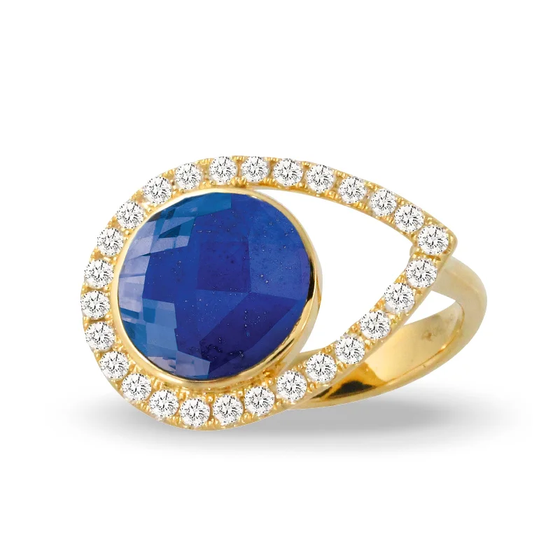 Fashion-Forward Jewelry At Exclusive Discounts Lapis and Diamond Ring