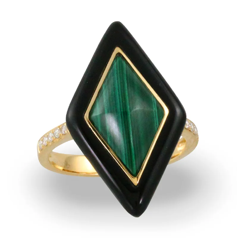 Breathtaking Jewelry At Limited-Time Savings Malachite and Diamond Ring