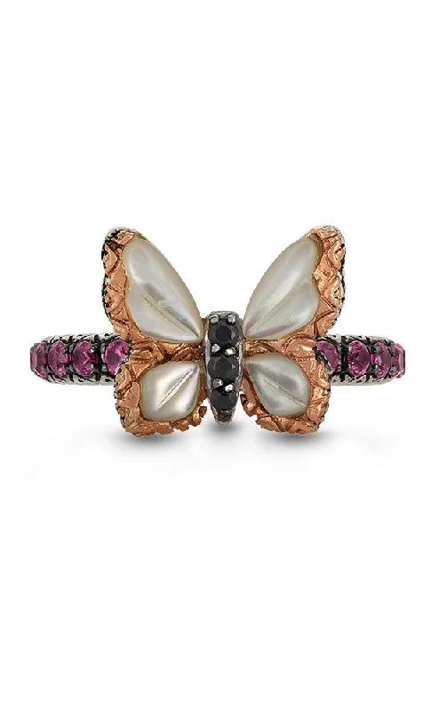 Luxury Jewelry Sale – Sparkle For Less Roses Never Die Butterfly Ring – White Mother of Pearl, Black Sapphire & Pink Garnet Luxury Jewelry Sale – Sparkle For Less Roses Never Die Butterfly Ring – White Mother of Pearl, Black Sapphire & Pink Garnet