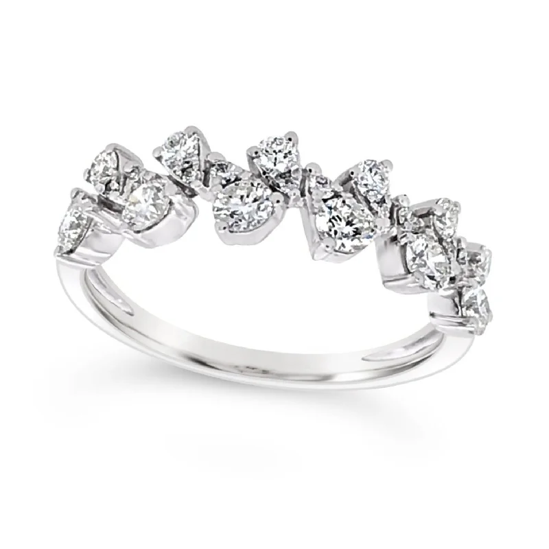 Clearance Sale On High-End Jewelry Collections Round and Trillion Shaped Diamond Bezel Set Band