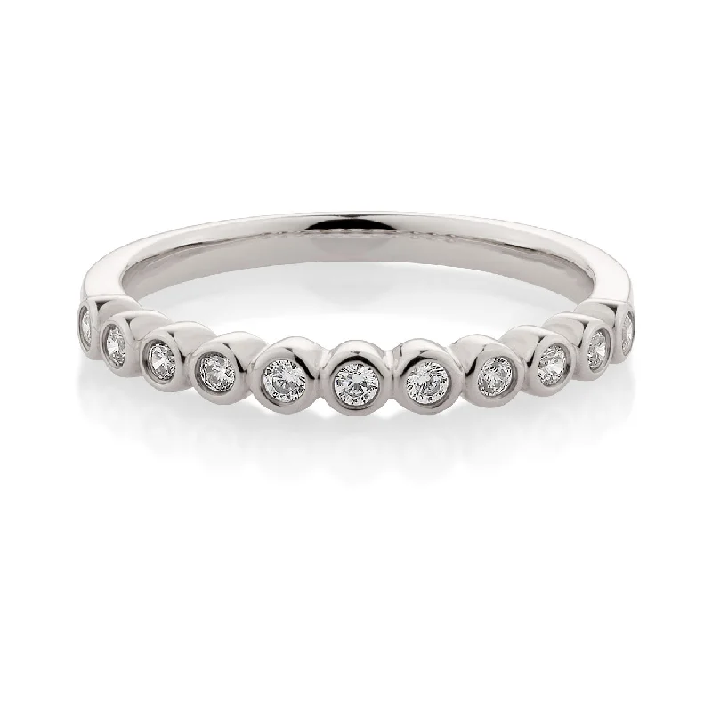 Celebrate Every Occasion With Sparkling Savings Wedding or eternity band in 10 carat white gold Celebrate Every Occasion With Sparkling Savings Wedding or eternity band in 10 carat white gold