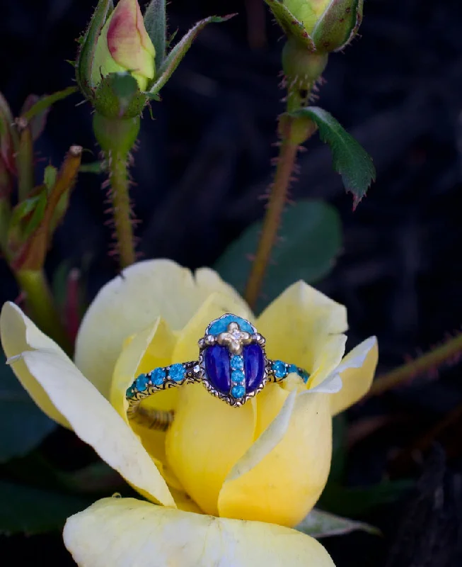 Premium Jewelry Now Available At Special Discounts Scarab Stack Ring- Diamond, Apatite, Lapis & Turquoise Premium Jewelry Now Available At Special Discounts Scarab Stack Ring- Diamond, Apatite, Lapis & Turquoise