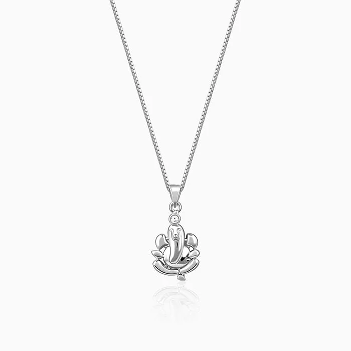 Elegant Jewelry Styles At Budget-Friendly Prices Silver Ganapathi Pendant with Link Chain For Him Elegant Jewelry Styles At Budget-Friendly Prices Silver Ganapathi Pendant with Link Chain For Him