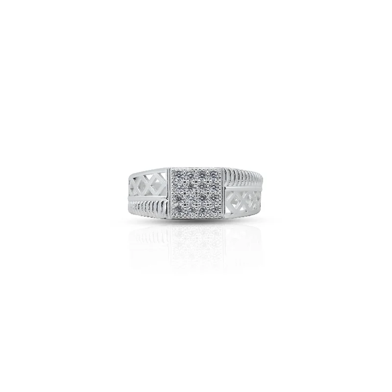Luxury Jewelry At Unbeatable Discounts Silver Sturdy Mix Designer CZ Ring for Men