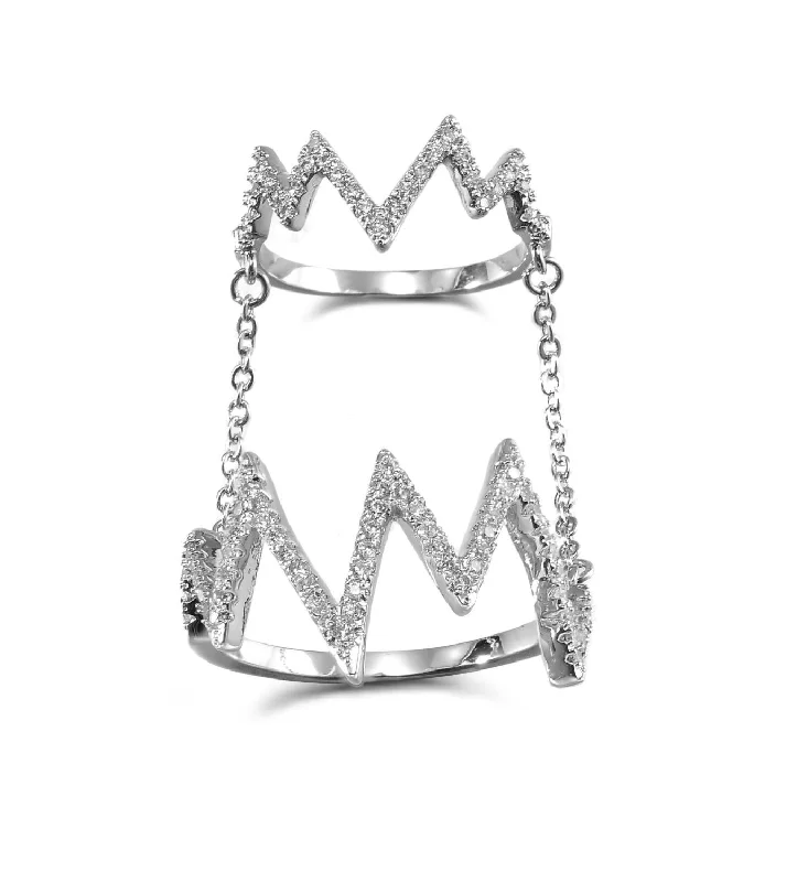 Classic And Modern Jewelry Styles On Sale Silver-tone Base Metal Round Cubic Zirconia Ring; Size 7