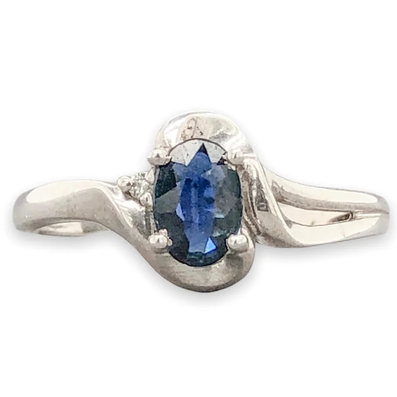 Personalized Jewelry Sale – Meaningful Gifts At Great Prices SS 0.37ct Sapphire & 0.005ct Diamond Oval Crossover Ring Personalized Jewelry Sale – Meaningful Gifts At Great Prices SS 0.37ct Sapphire & 0.005ct Diamond Oval Crossover Ring