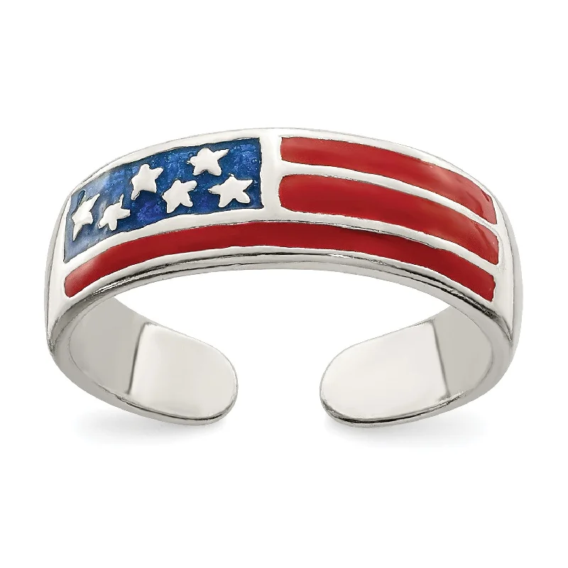 Special Sale On Handcrafted Jewelry – Shop Today Sterling Silver American Flag Toe Ring