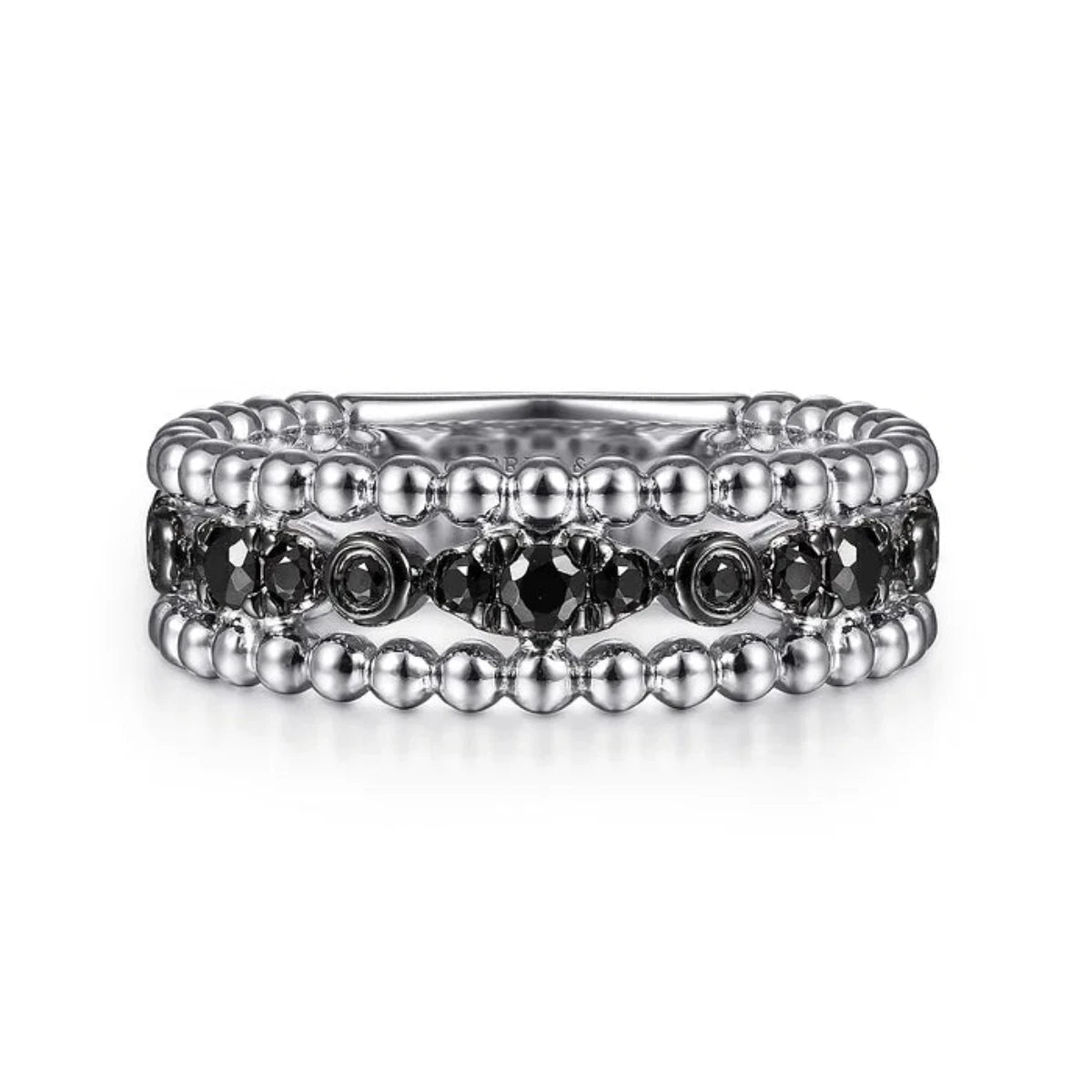 Stunning Jewelry At Even More Stunning Prices SS Black Spinel Beaded Ring