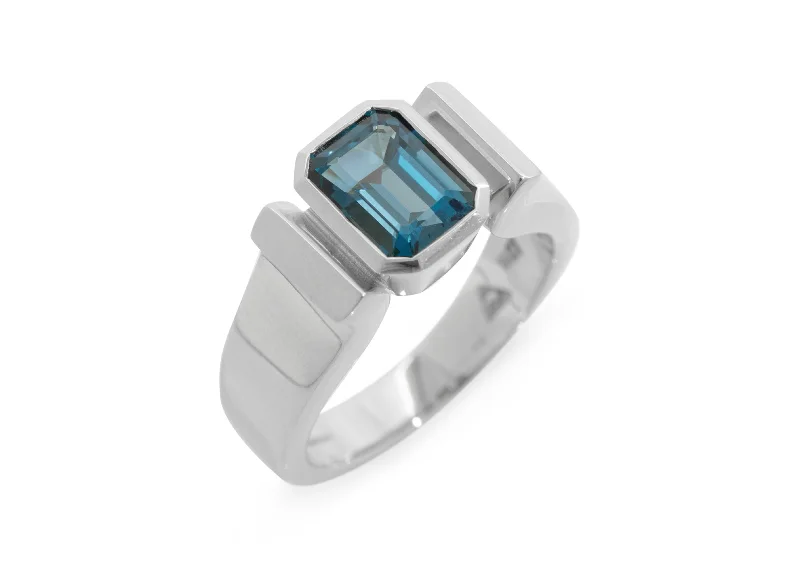 Shop Dazzling Jewelry With Special Promotional Discounts Emerald cut Gemstone Ring, Sterling Silver