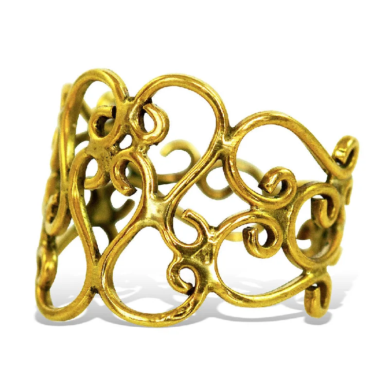 Premium Jewelry Now Available At Special Discounts <span>RBR-008<span>: </span></span>Thin Curl Ring - Brass