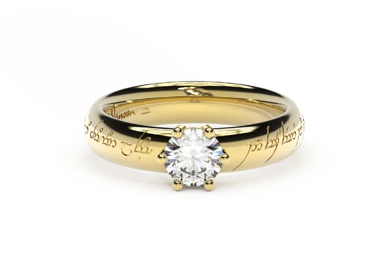 Dainty And Elegant Jewelry Now At Reduced Prices Classic Elvish Engagement Ring, Yellow Gold