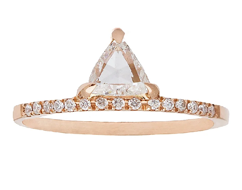 Elegant Jewelry Styles At Budget-Friendly Prices Trillion Rose-cut White Diamond Pavé Ring