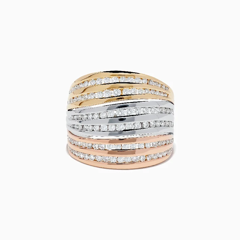 Trio 14K Tri Color Gold Diamond Ring