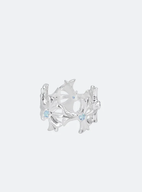 Get The Sparkle You Love At Prices You Adore Triplets ornament eternity ring (Sky-blue) Get The Sparkle You Love At Prices You Adore Triplets ornament eternity ring (Sky-blue)