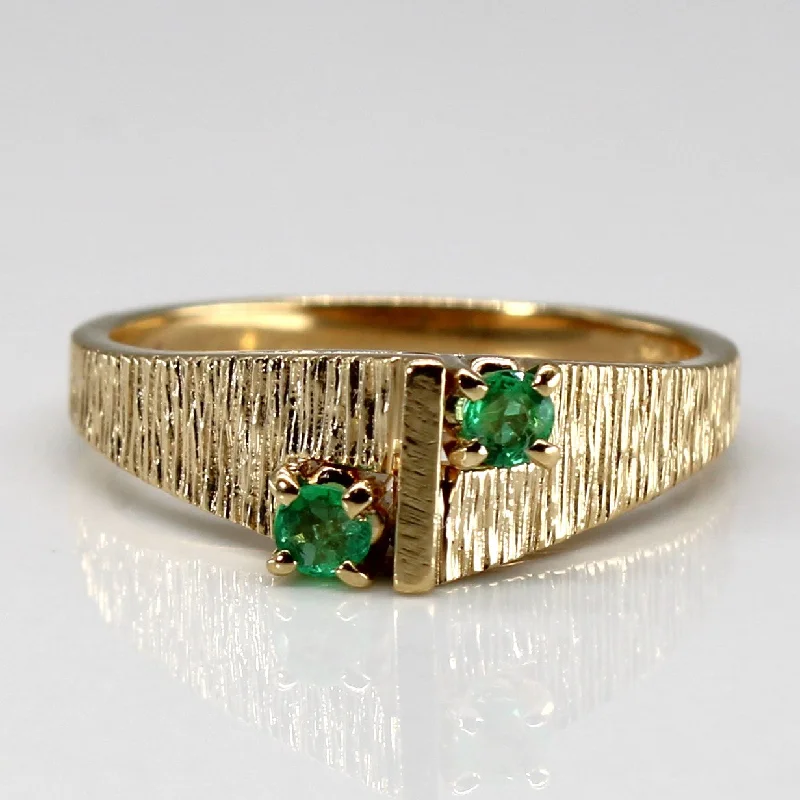 Sparkle On A Budget – Fine Jewelry For Less Two Stone Emerald Textured Ring | 0.14ctw | SZ 7 | Sparkle On A Budget – Fine Jewelry For Less Two Stone Emerald Textured Ring | 0.14ctw | SZ 7 |