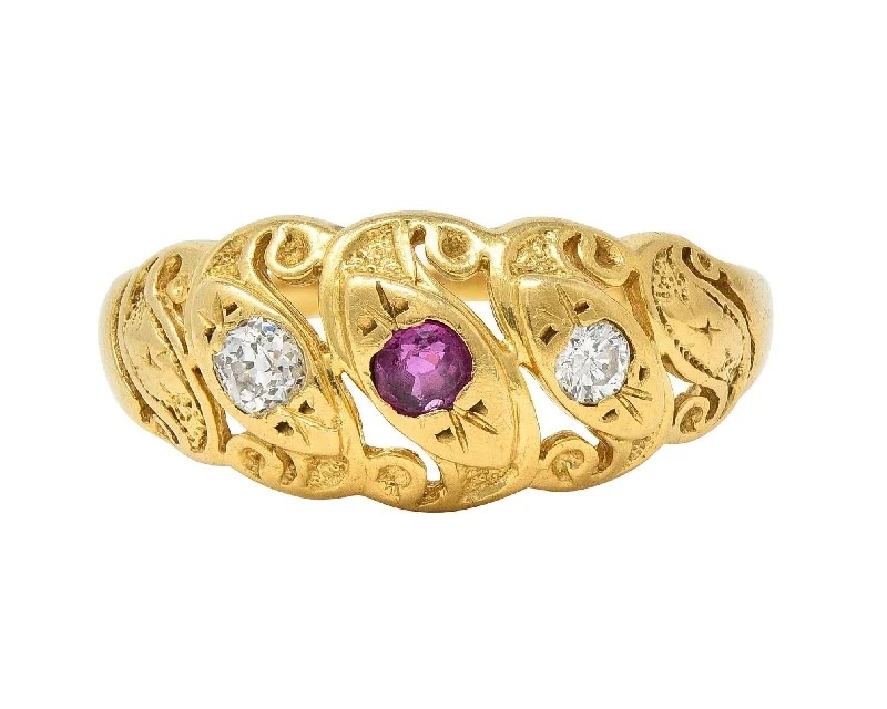 Exclusive Jewelry Sale Event – Shop Now Vintage Ruby Diamond 14 Karat Yellow Gold Triple Snake Band Ring Exclusive Jewelry Sale Event – Shop Now Vintage Ruby Diamond 14 Karat Yellow Gold Triple Snake Band Ring