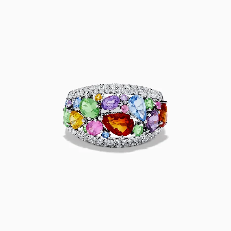 The Biggest Jewelry Sale Of The Year Is Here Watercolors 14K White Gold Multi Sapphire and Diamond Ring