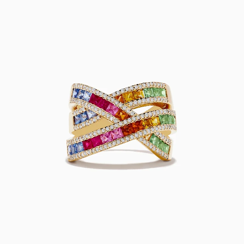 Exclusive Jewelry Sale – Shine For Less Watercolors 14K Yellow Gold Multi Sapphire and Diamond Ring Exclusive Jewelry Sale – Shine For Less Watercolors 14K Yellow Gold Multi Sapphire and Diamond Ring