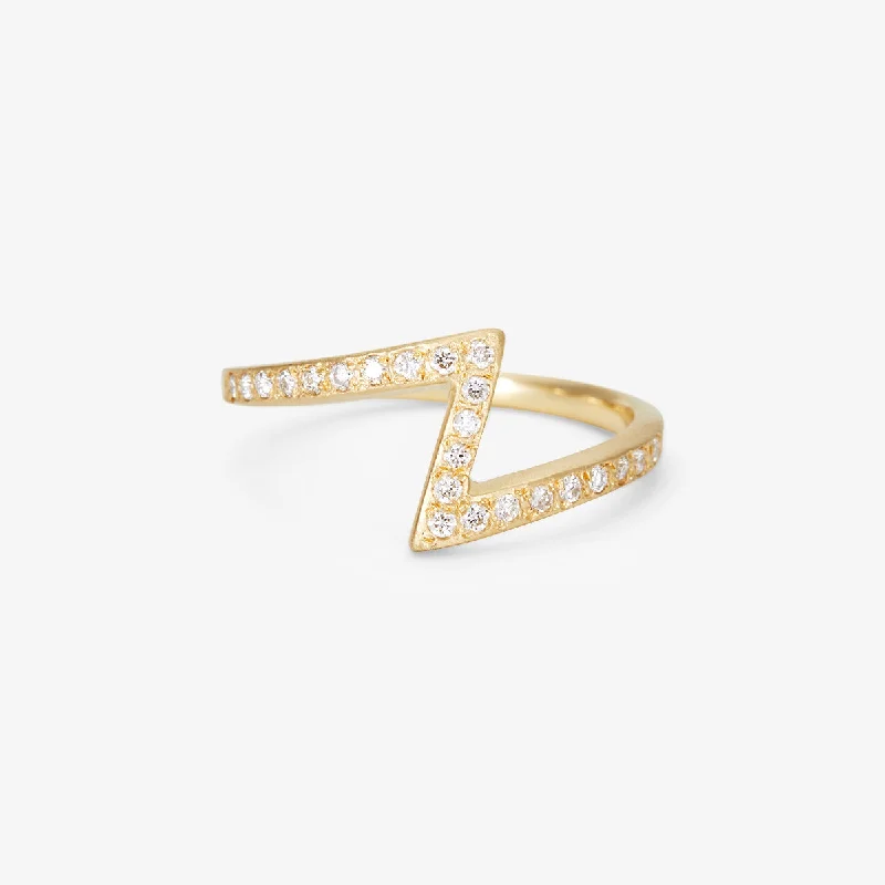 Delicate Crystal Jewelry For Sophisticated Charm R11001W | White Diamond Lightning Ring