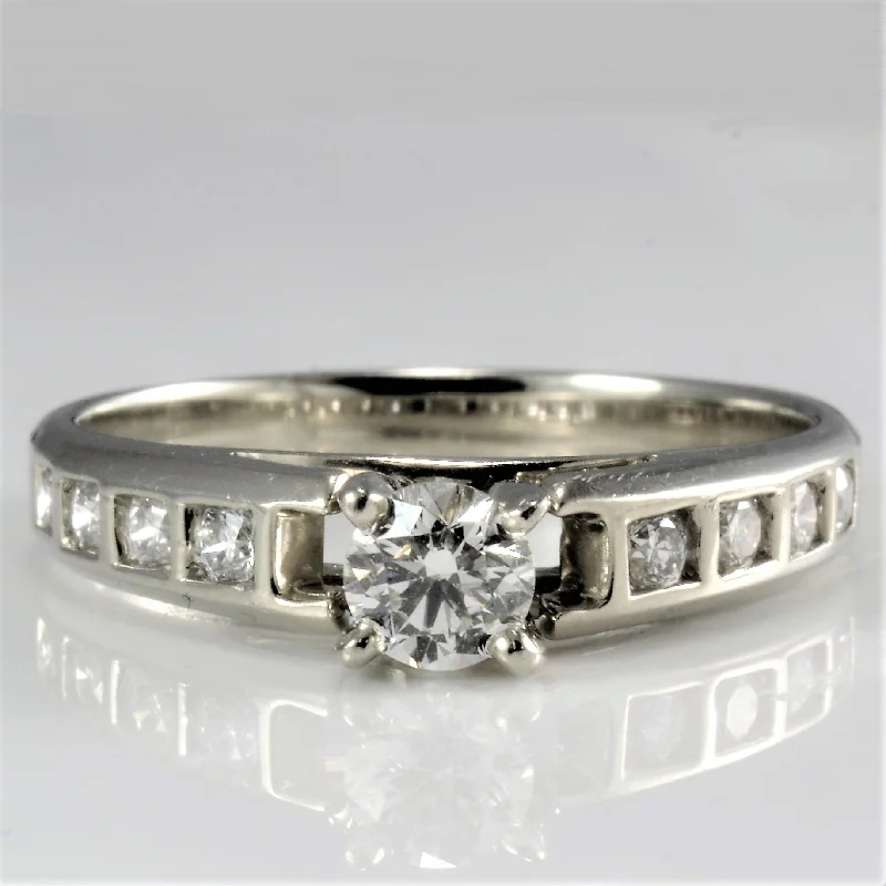 Fashion-Forward Jewelry At Exclusive Discounts Square Channel Accented Engagement Ring | 0.61 ctw, SZ 7.75 |