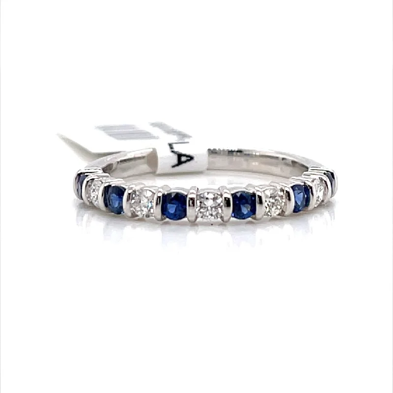 The Biggest Jewelry Sale Of The Year Is Here Bremer Jewelry Sapphire and Diamond Half Anniversary Fashion Ring in Platinum (0.64ctw)