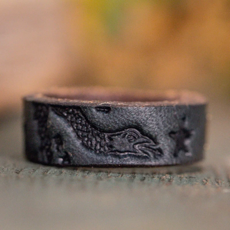 Grab Your Favorite Jewelry At The Lowest Prices "Join, or Die" Leather Ring | Stone Blue
