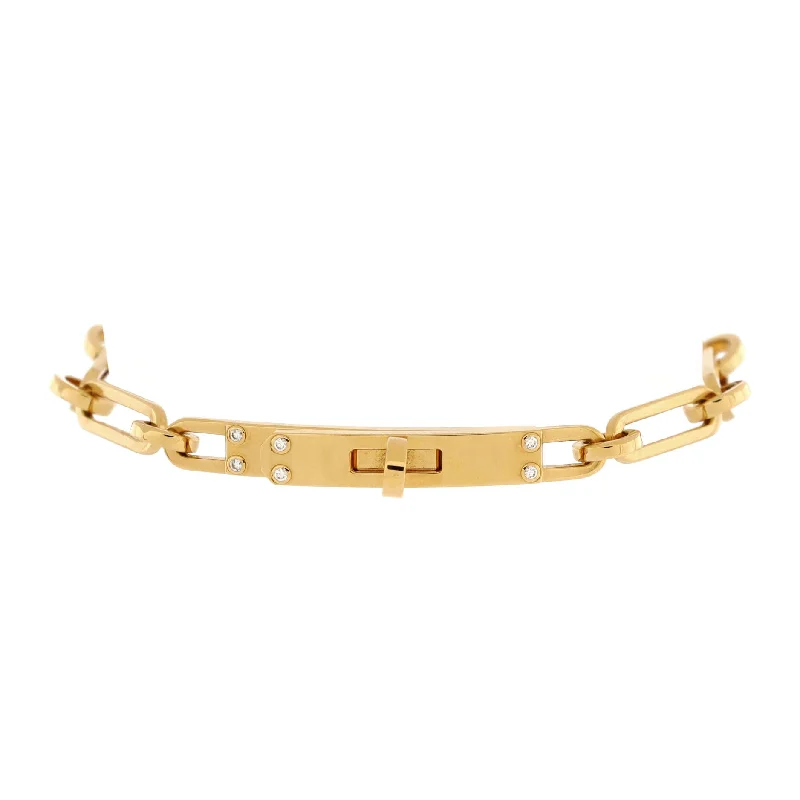 Kelly Chaine Bracelet 18K Yellow Gold with Diamonds Small