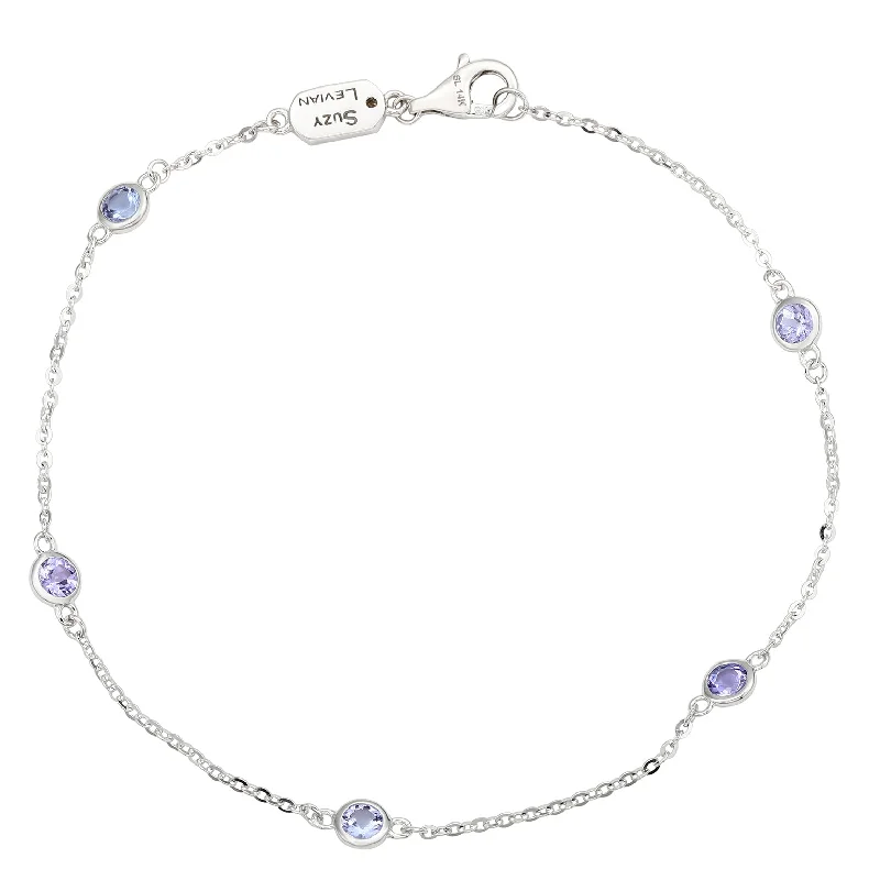 Affordable Luxury Jewelry For Every Occasion Suzy Levian 14K White Gold .85 CTTW Tanzanite Station Bracelet Affordable Luxury Jewelry For Every Occasion Suzy Levian 14K White Gold .85 CTTW Tanzanite Station Bracelet