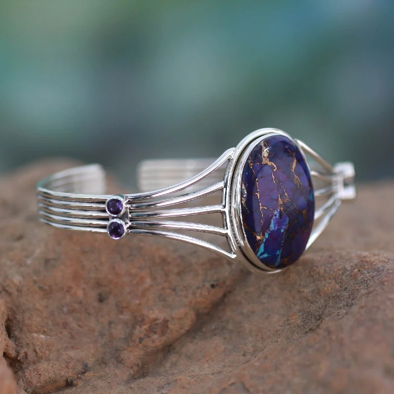 Best Jewelry Sale – Shop Exclusive Designs Now Violet Island Amethyst and Composite Turquoise Silver Cuff Bracelet