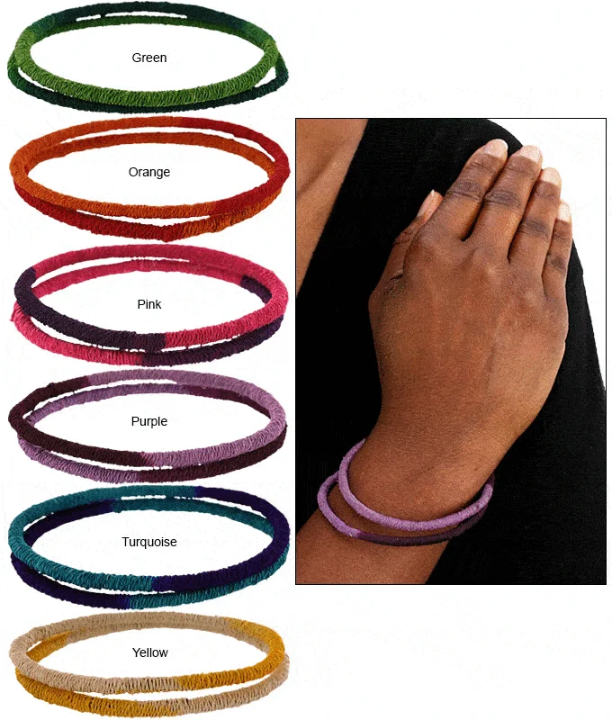Stunning Jewelry At A Fraction Of The Price Dip Dyed Sisal Bangle Set