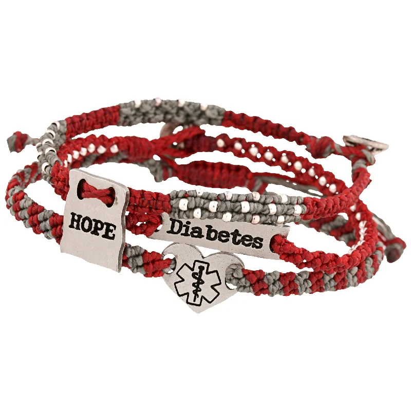 Timeless Elegance At Unbelievable Discounts Wakami Hope For a Cure Diabetes Bracelets - Set of 3