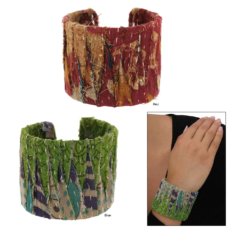Elevate Your Outfit With Discounted Statement Jewelry Recycled Kantha Cuff