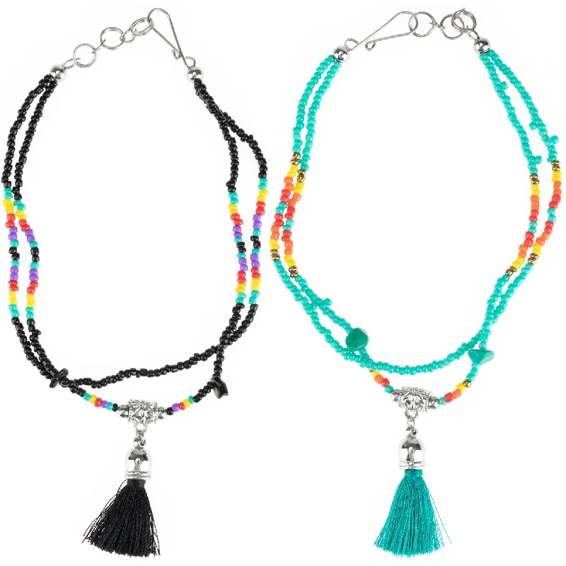 Flash Sale On Stunning Jewelry – Don't Miss Out Peruvian Hand Beaded Tassel Anklet