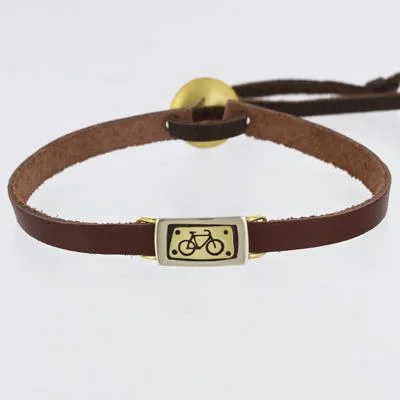 Luxury Jewelry Now At Special Promotional Rates Bicycle Mixed Metals Bracelet On Sienna Leather Luxury Jewelry Now At Special Promotional Rates Bicycle Mixed Metals Bracelet On Sienna Leather